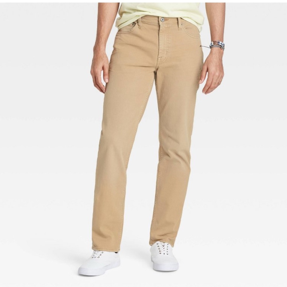 Goodfellow & Co Men's Mid Rise Khaki Slim Fit Leg Full Jeans size 42x32